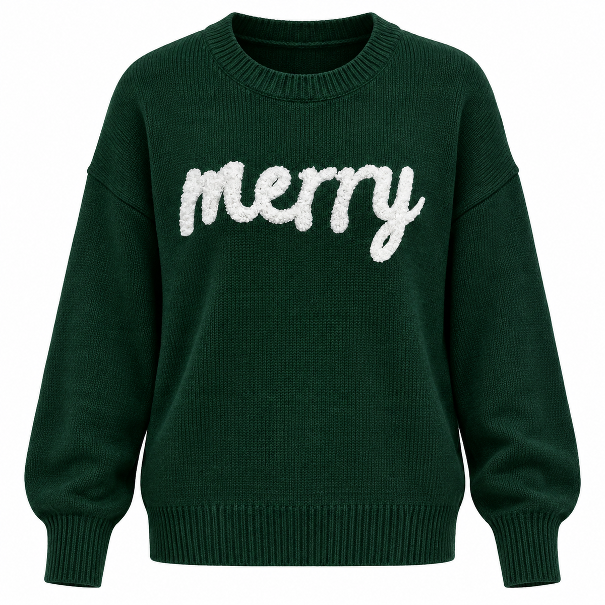 Pull de Noël en maille à inscription Merry — Amielle Paris
