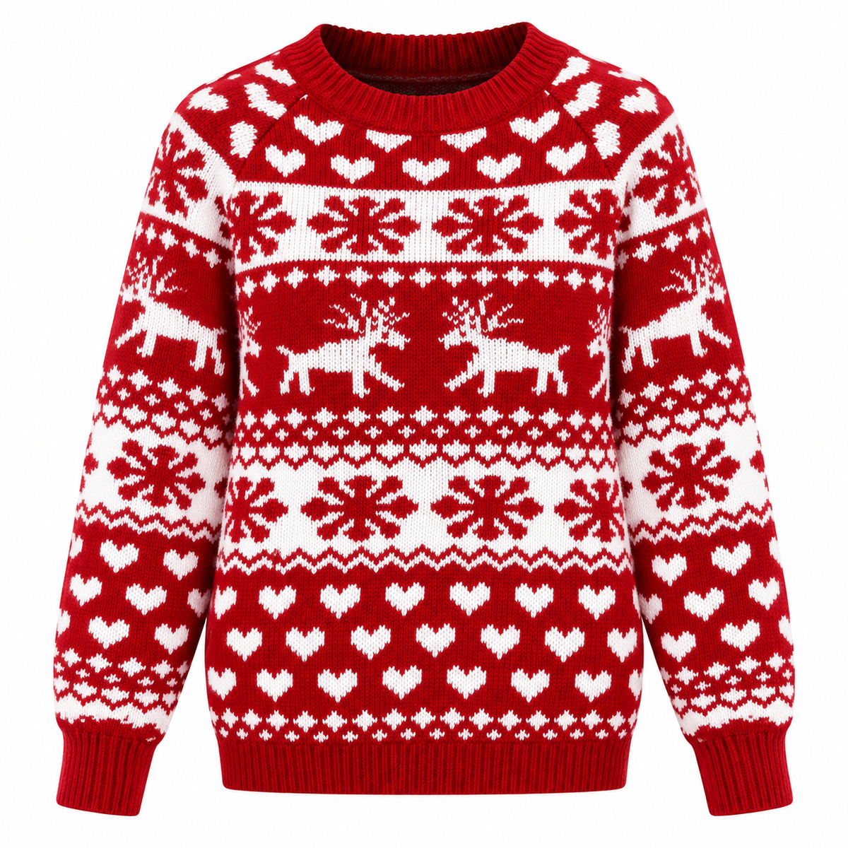 Pull de Noël en maille à rennes et flocons — Amielle Paris