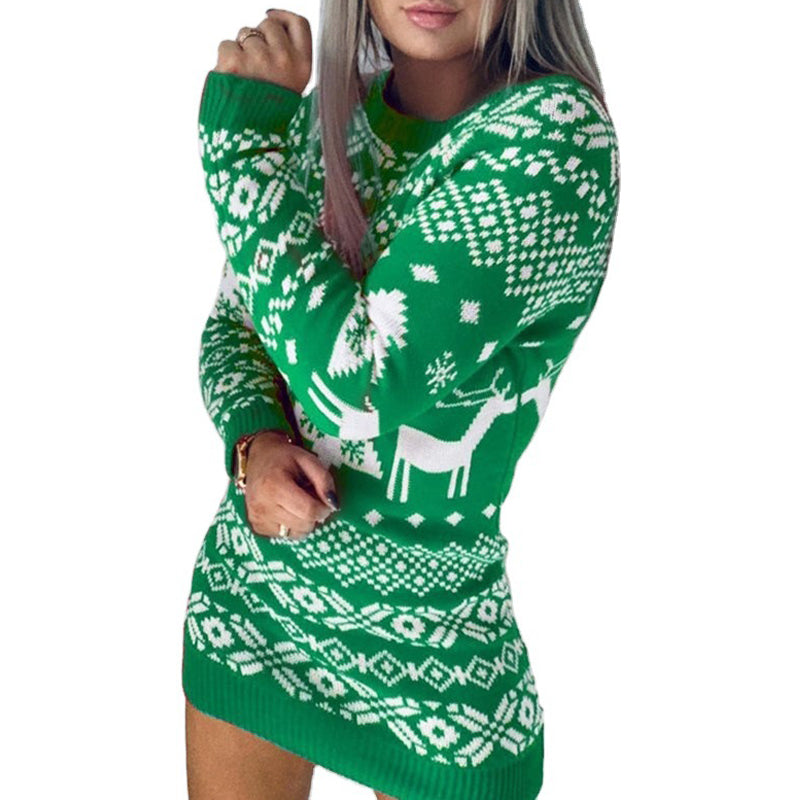 Pull de Noël en maille à rennes et flocons — Amielle Paris
