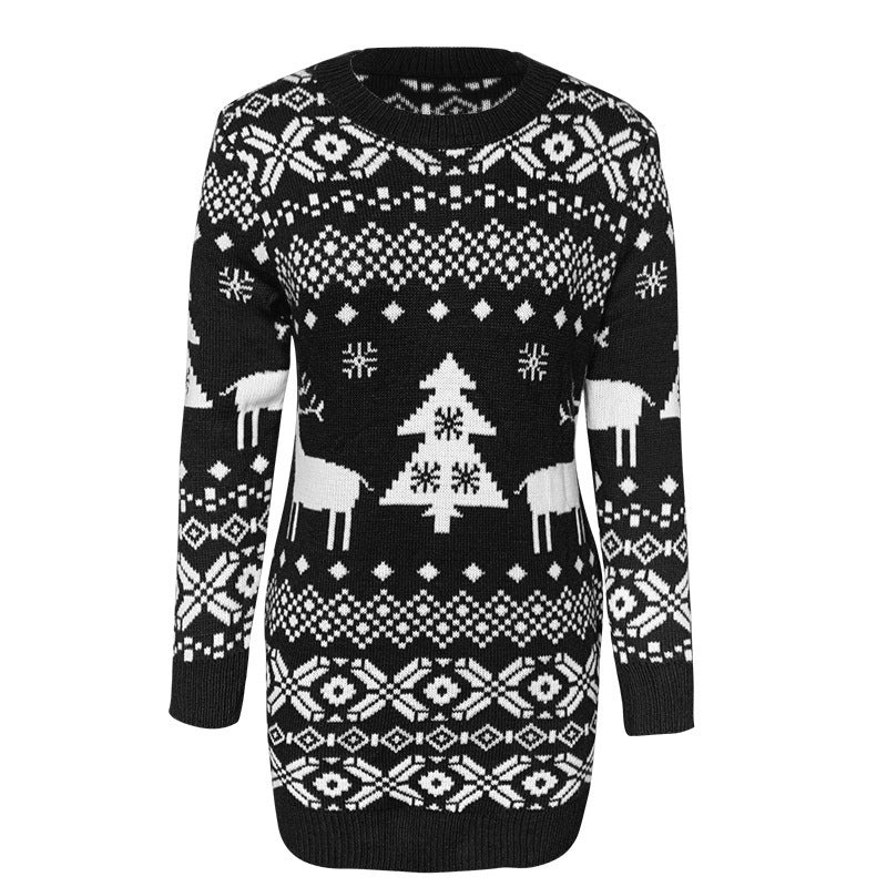 Pull de Noël en maille à rennes et flocons — Amielle Paris