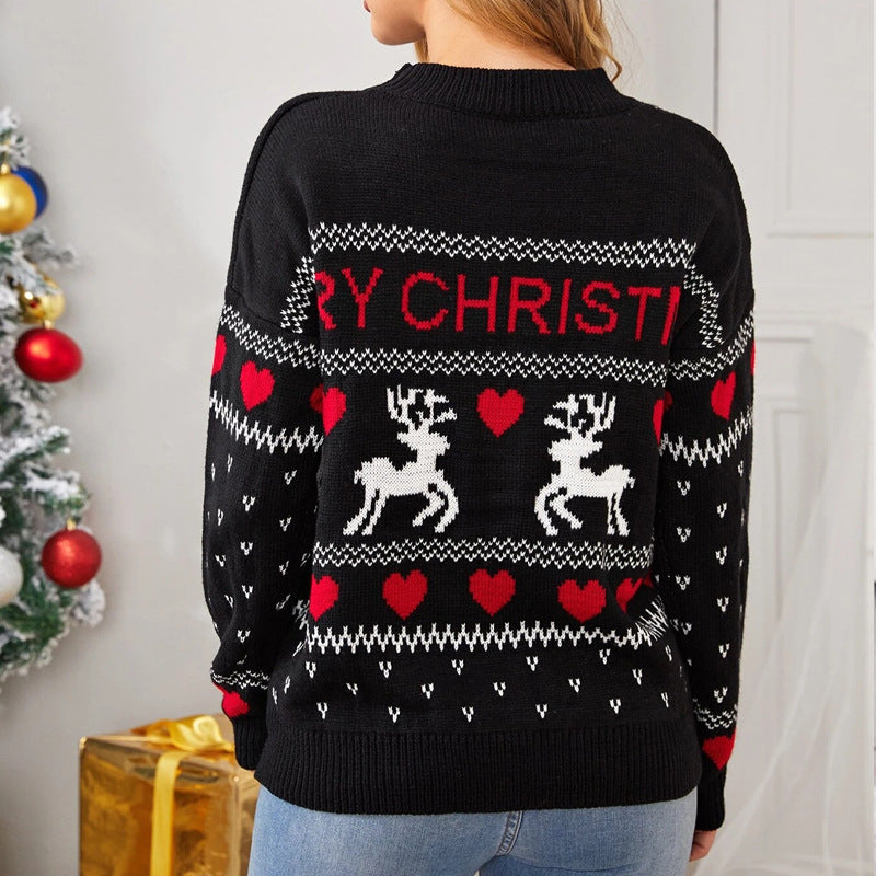 Pull de Noël à rennes et cœurs — Amielle Paris
