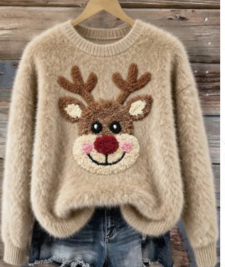Pull de Noël en maille à motif Père Noël — Amielle Paris