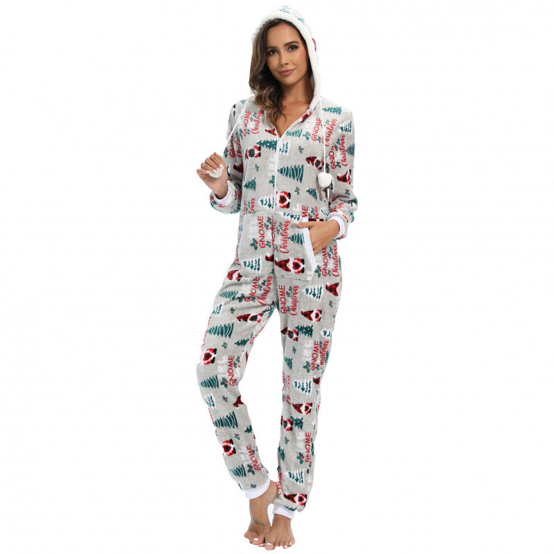 Combinaison pyjama à capuche et motifs fantaisie — Amielle Paris