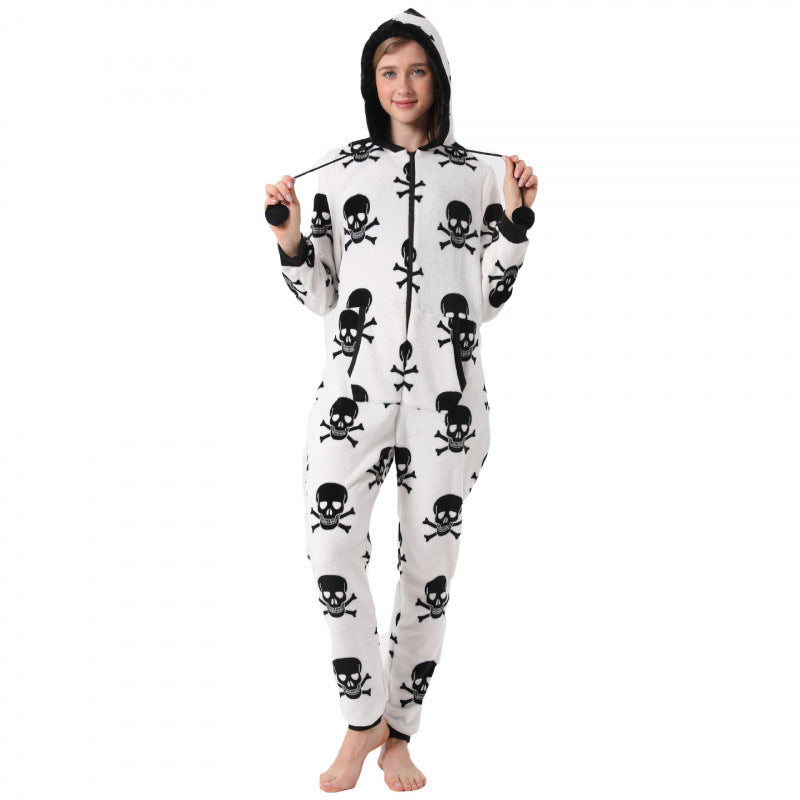 Combinaison pyjama à capuche et motifs fantaisie — Amielle Paris