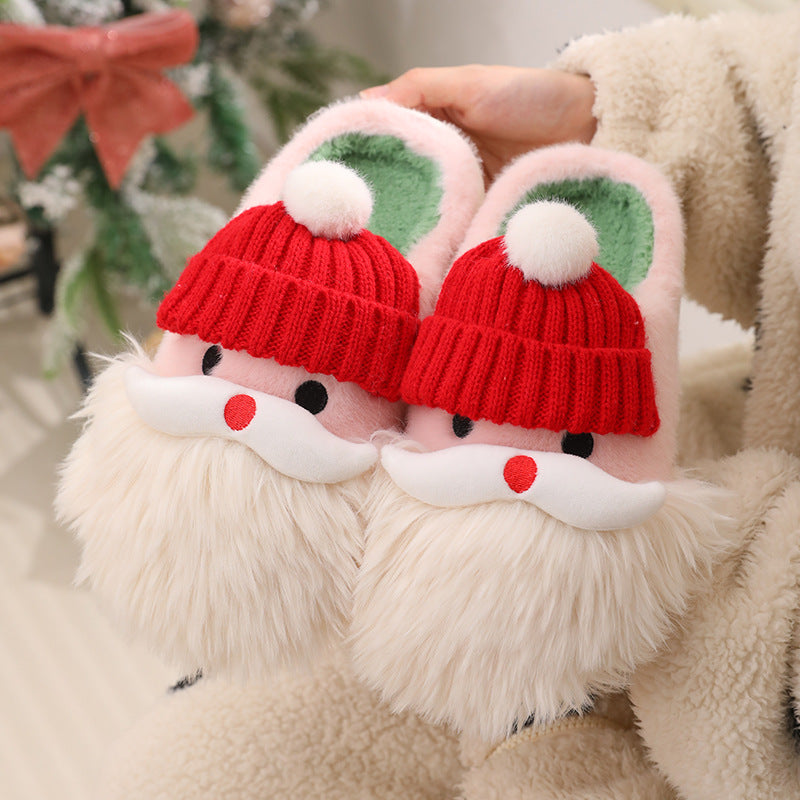 Chaussons Père Noël à bonnet en maille — Amielle Paris