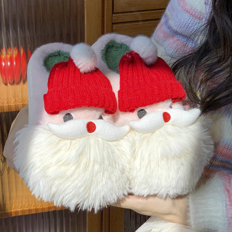 Chaussons Père Noël à bonnet en maille — Amielle Paris