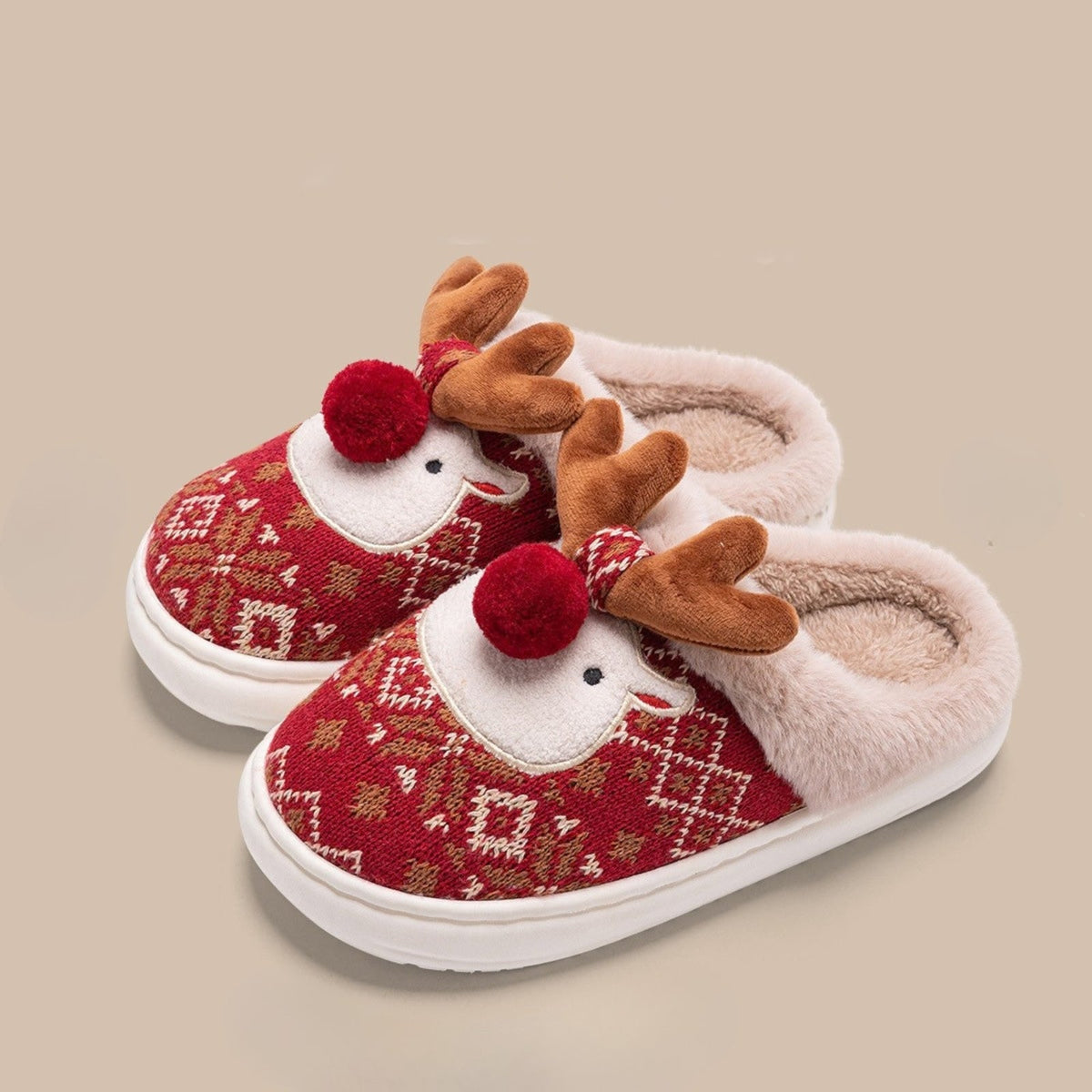 Chaussons renne à maille nordique — Amielle Paris