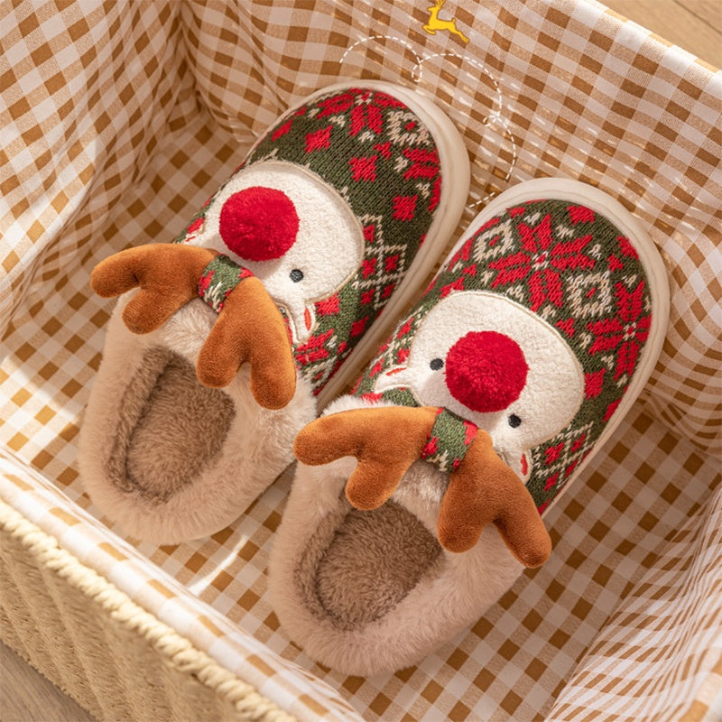 Chaussons renne à maille nordique — Amielle Paris