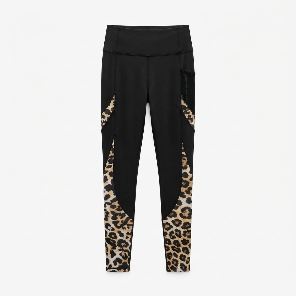 Legging léopard taille haute à poche discrète — Amielle Paris