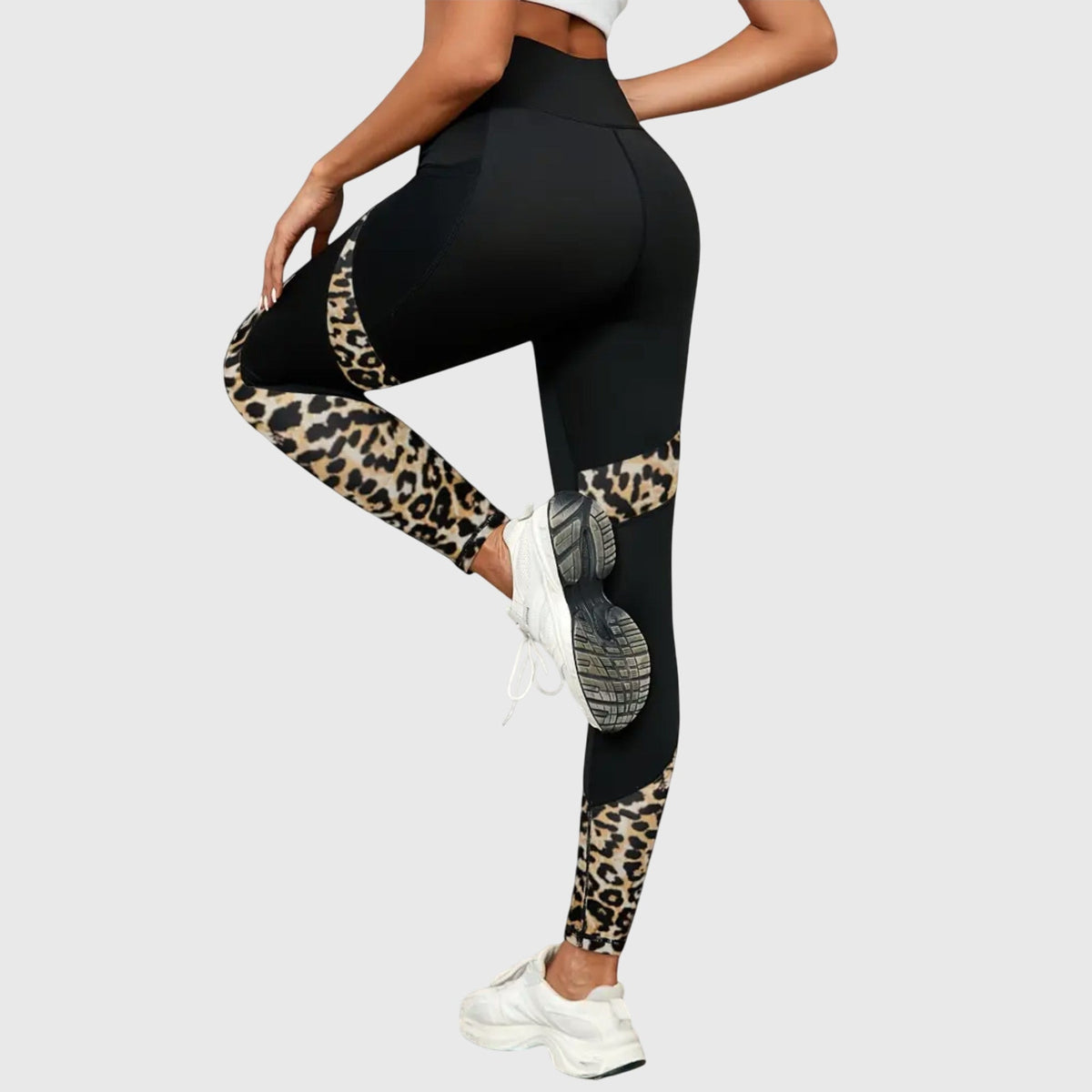 Legging léopard taille haute à poche discrète — Amielle Paris