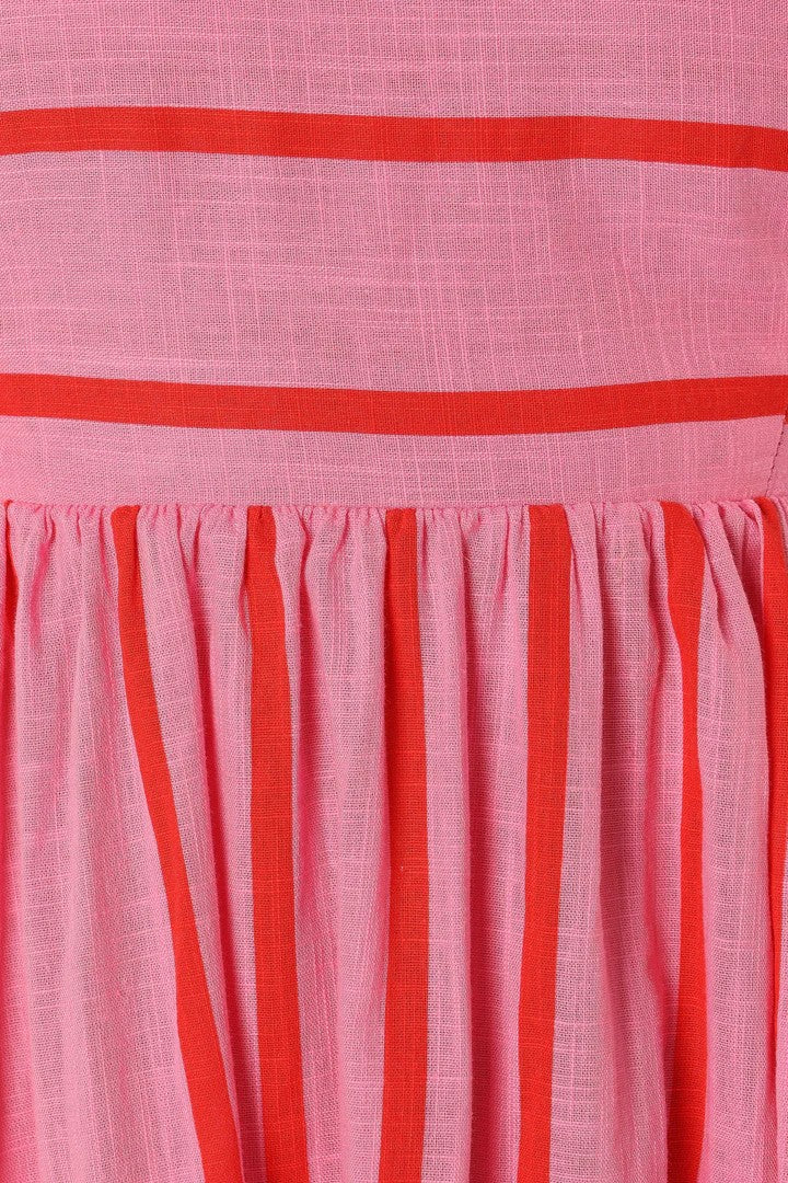 Robe longue rayée à encolure carrée — Amielle Paris