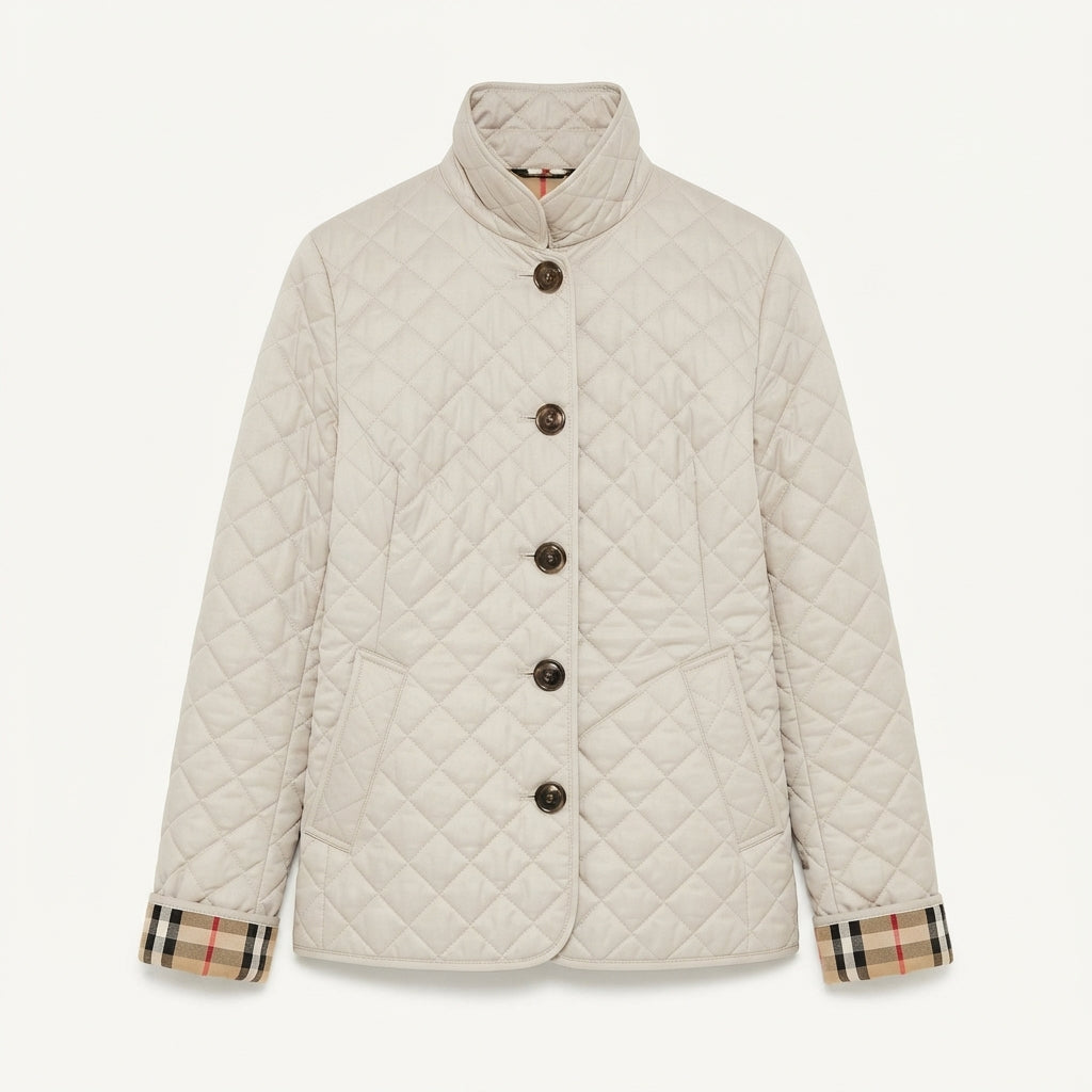 Veste matelassée à losanges et boutonnage devant — Amielle Paris