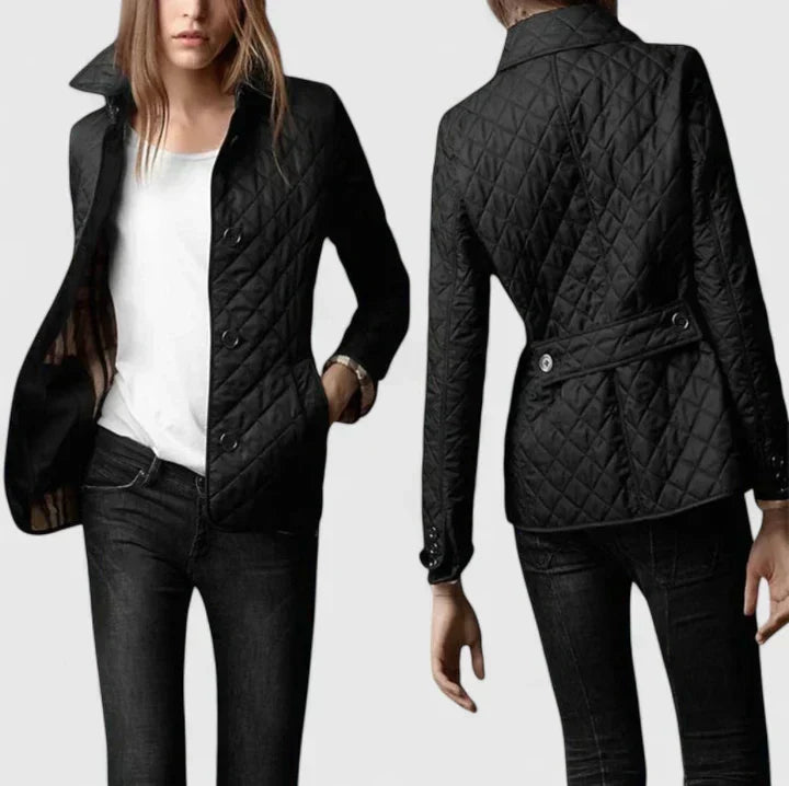 Veste matelassée à losanges et boutonnage devant — Amielle Paris