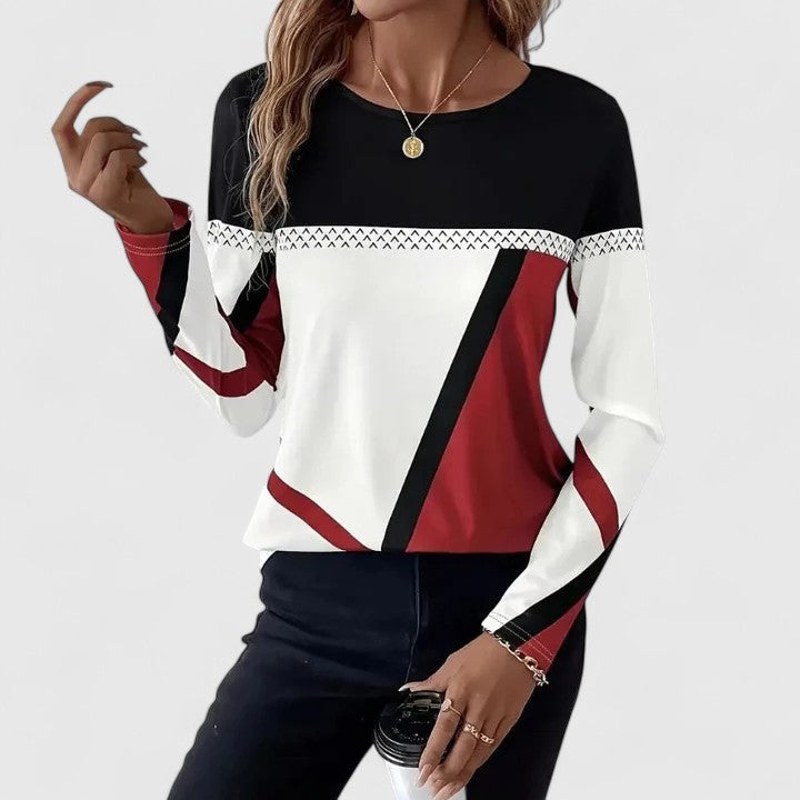 Pull à col rond et blocs de couleur contrastés — Amielle Paris