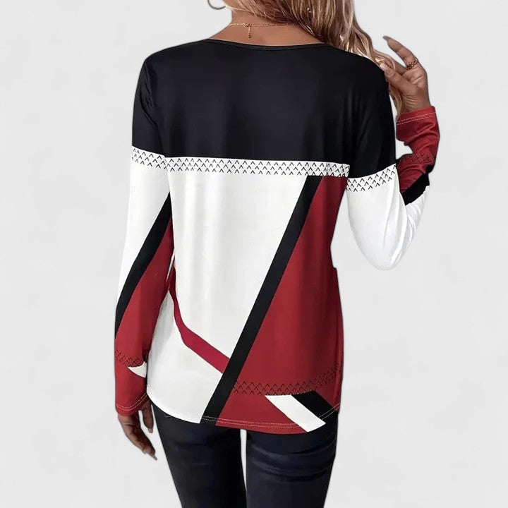 Pull à col rond et blocs de couleur contrastés — Amielle Paris