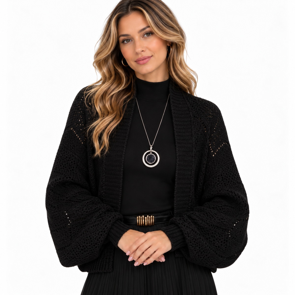Gilet cache-cœur en grosse maille — Amielle Paris
