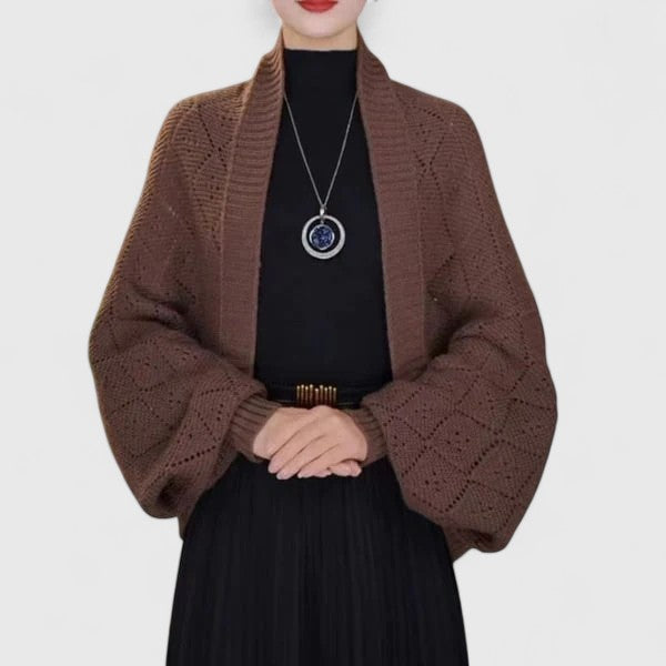 Gilet cache-cœur en grosse maille — Amielle Paris