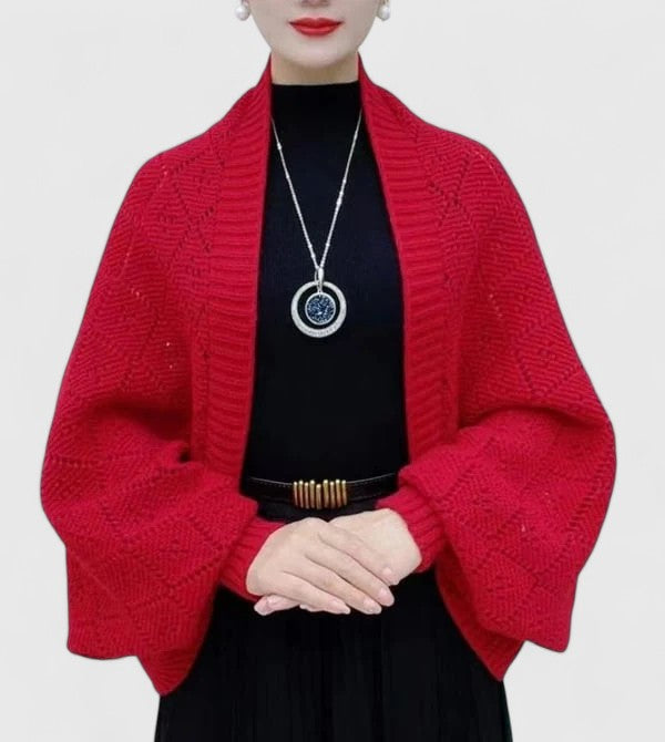 Gilet cache-cœur en grosse maille — Amielle Paris