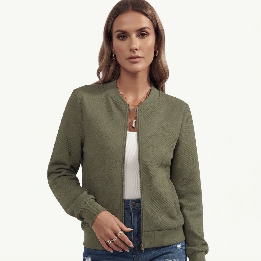 Blouson zippé à texture en relief — Amielle Paris