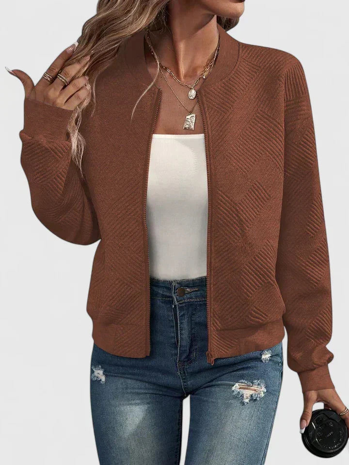 Blouson zippé à texture en relief — Amielle Paris