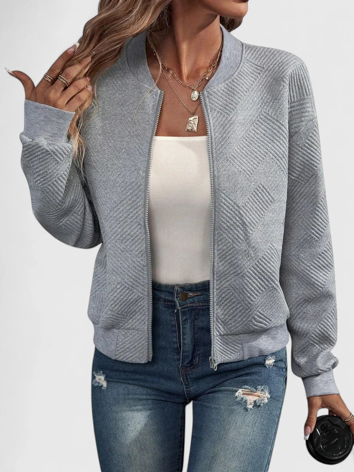 Blouson zippé à texture en relief — Amielle Paris