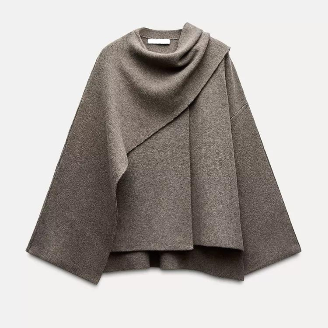 Manteau cape ample à finition texturée — Amielle Paris
