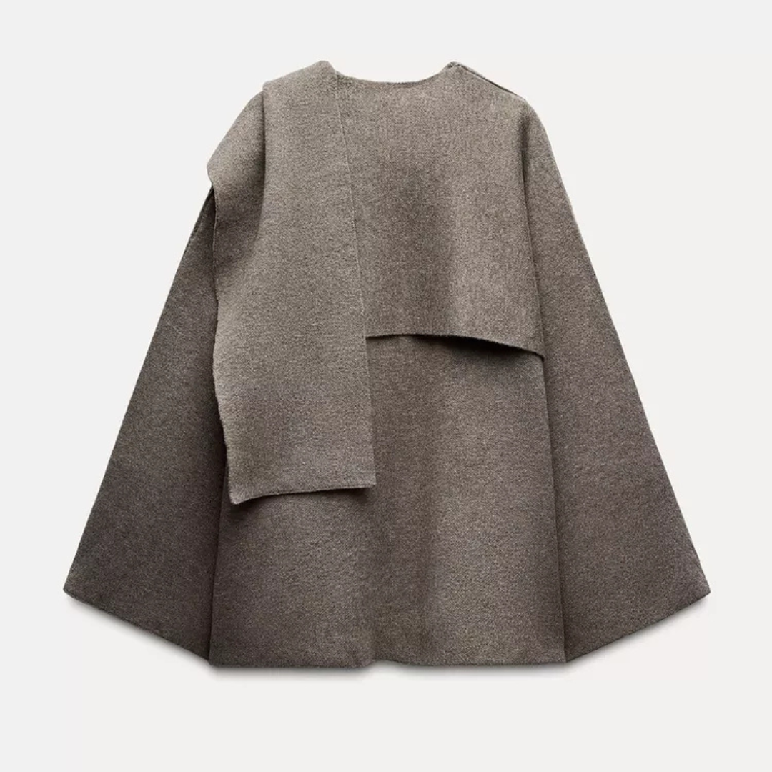 Manteau cape ample à finition texturée — Amielle Paris
