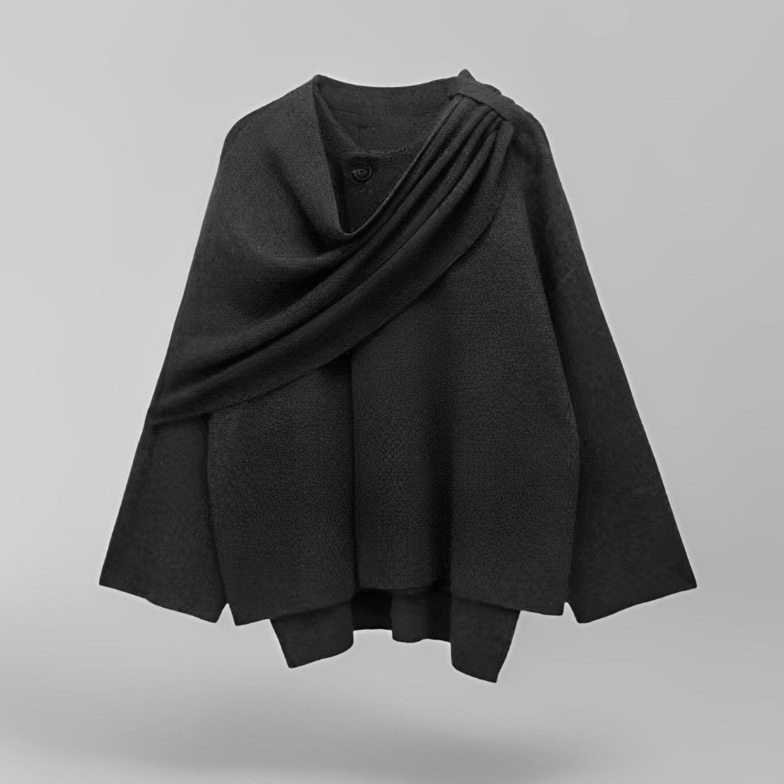 Manteau cape ample à finition texturée — Amielle Paris