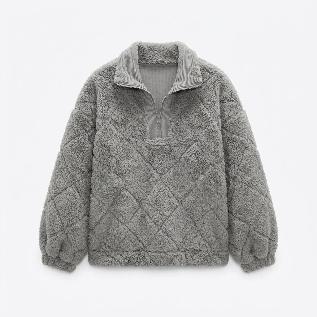 Pull polaire texturé à col zippé — Amielle Paris