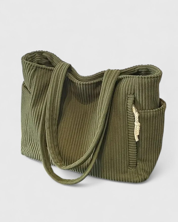 Sac cabas côtelé avec détail de cordon — Amielle Paris