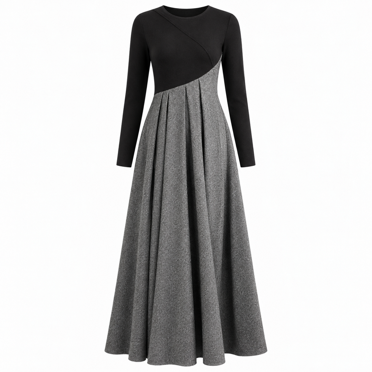 Robe longue bicolore à manches longues — Amielle Paris