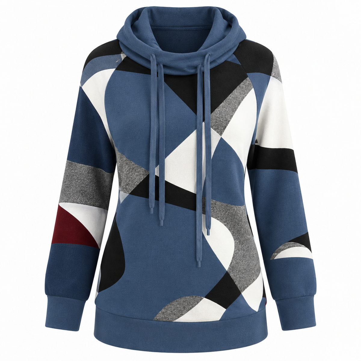 Pull à col bénitier, cordon et motifs contrastés — Amielle Paris