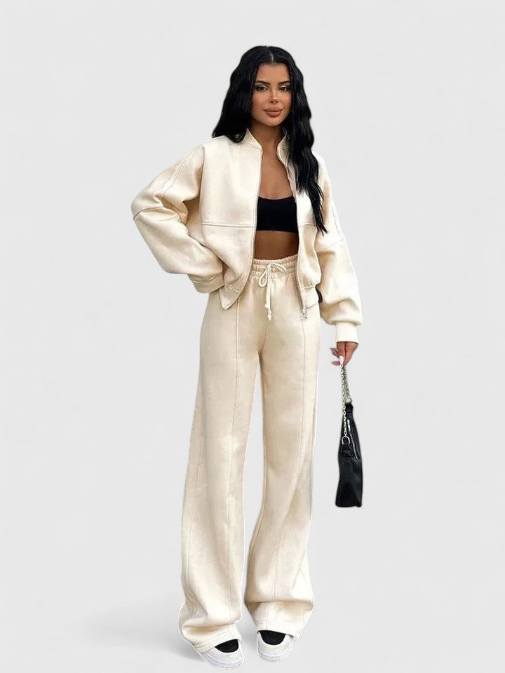 Isla | Ensemble pull et pantalon en maille côtelée — Amielle Paris