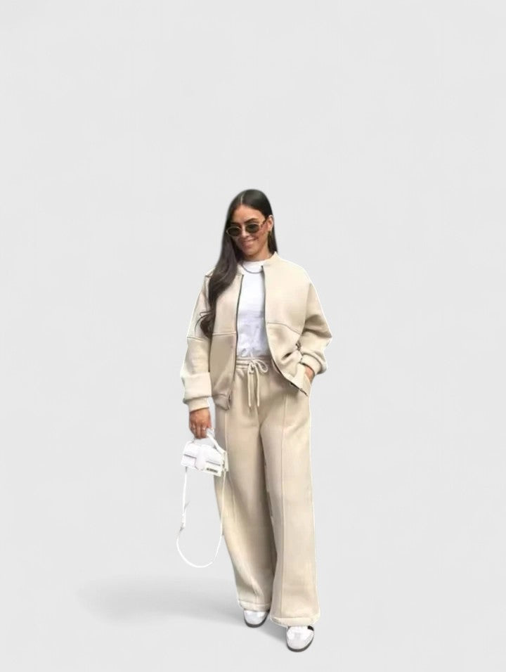 Isla | Ensemble pull et pantalon en maille côtelée — Amielle Paris