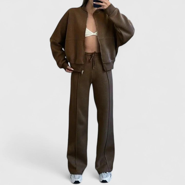 Isla | Ensemble pull et pantalon en maille côtelée — Amielle Paris