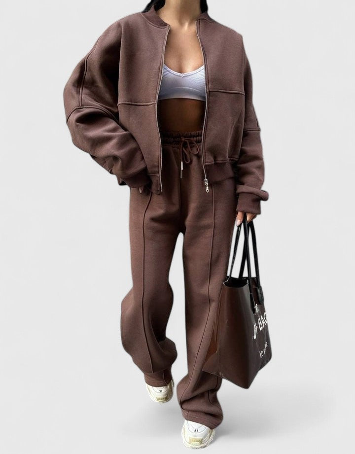 Isla | Ensemble pull et pantalon en maille côtelée — Amielle Paris