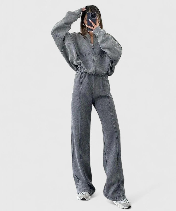Isla | Ensemble pull et pantalon en maille côtelée — Amielle Paris