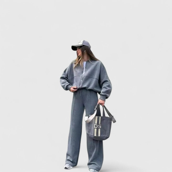 Isla | Ensemble pull et pantalon en maille côtelée — Amielle Paris