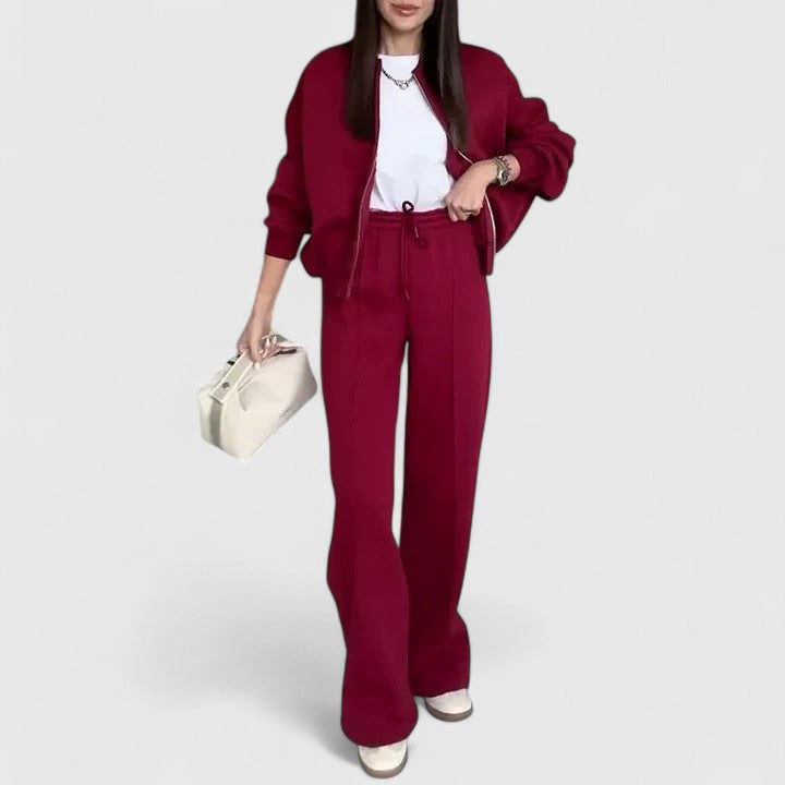 Isla | Ensemble pull et pantalon en maille côtelée — Amielle Paris