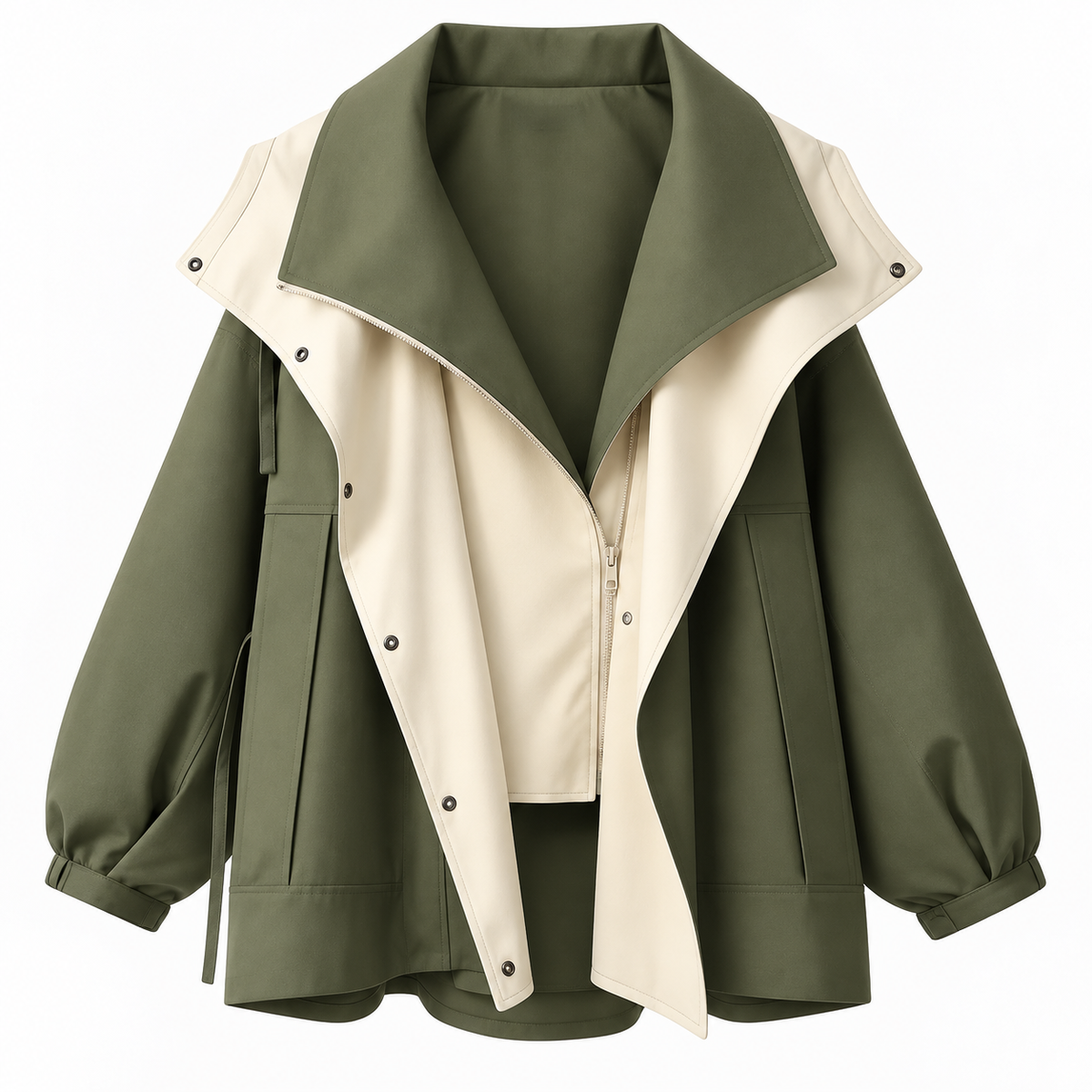 Rosalind | Veste ample déperlante à doublure contrastée — Amielle Paris