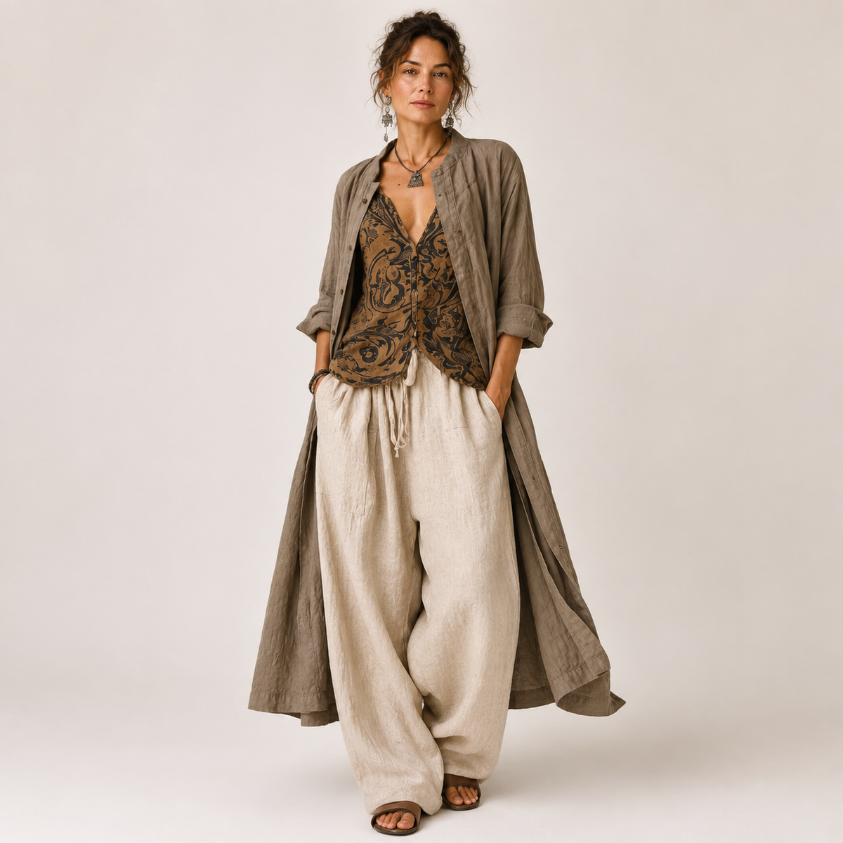 Astrid | Ensemble ample trois pièces en lin — Amielle Paris