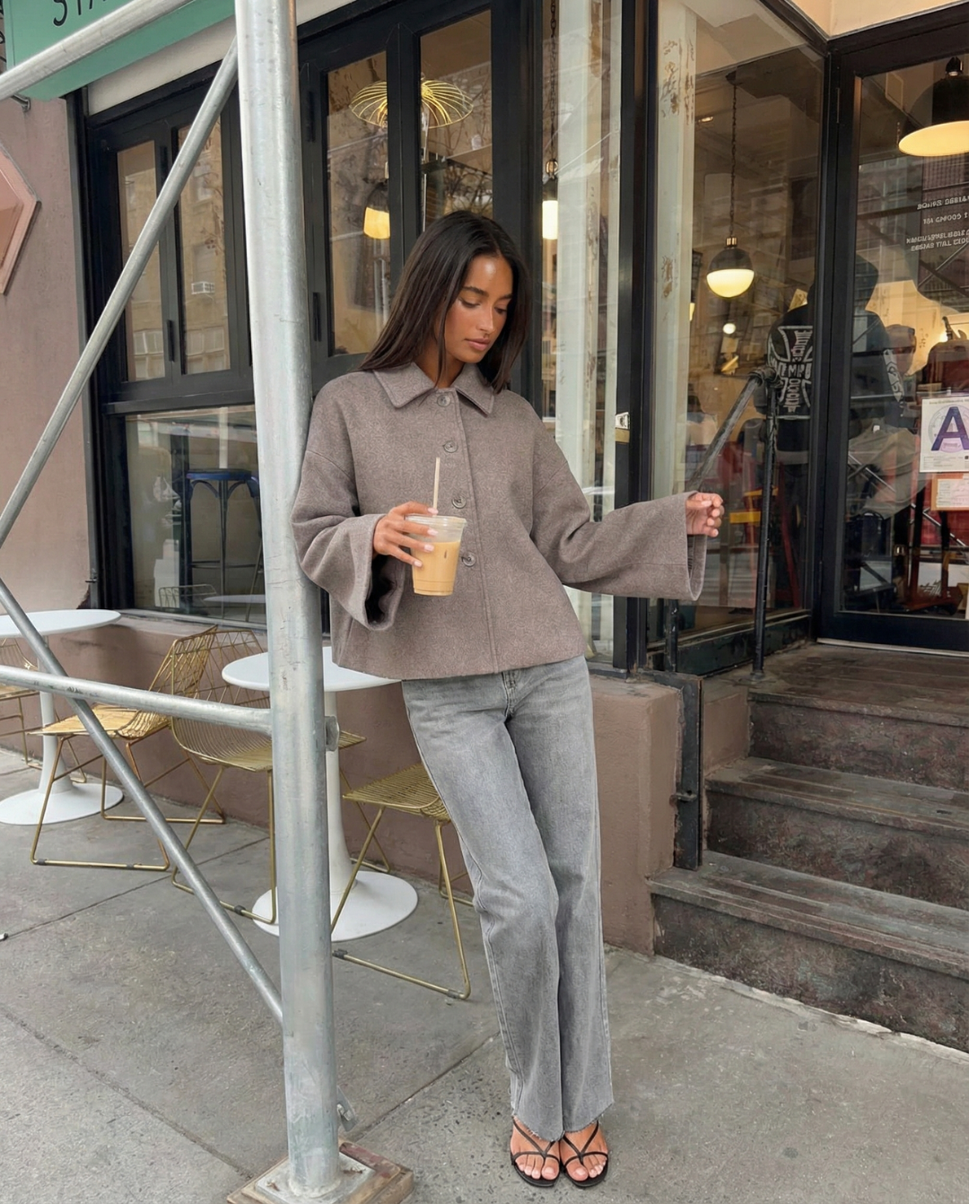 Amélie | Veste boutonnée à manches larges — Amielle Paris