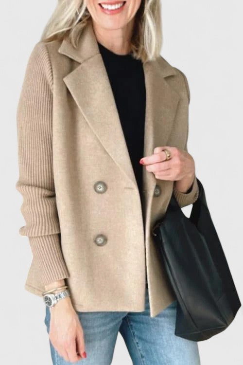 Blazer croisé à manches en maille — Amielle Paris