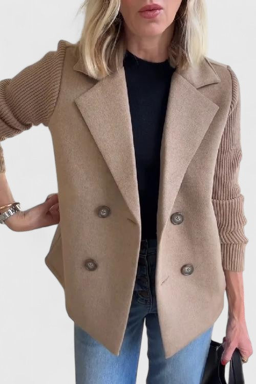 Blazer croisé à manches en maille — Amielle Paris