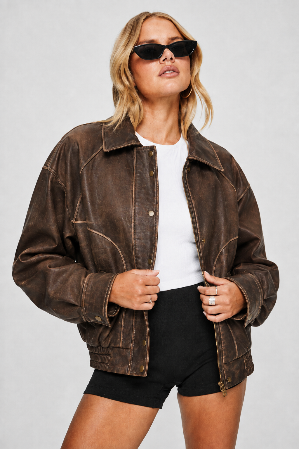 Anouk — Bomber ample à col chemise — Amielle Paris