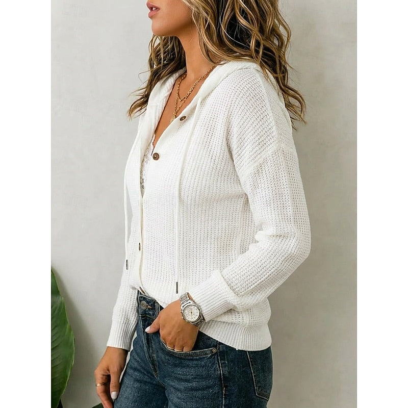 Gilet côtelé boutonné à capuche — Amielle Paris