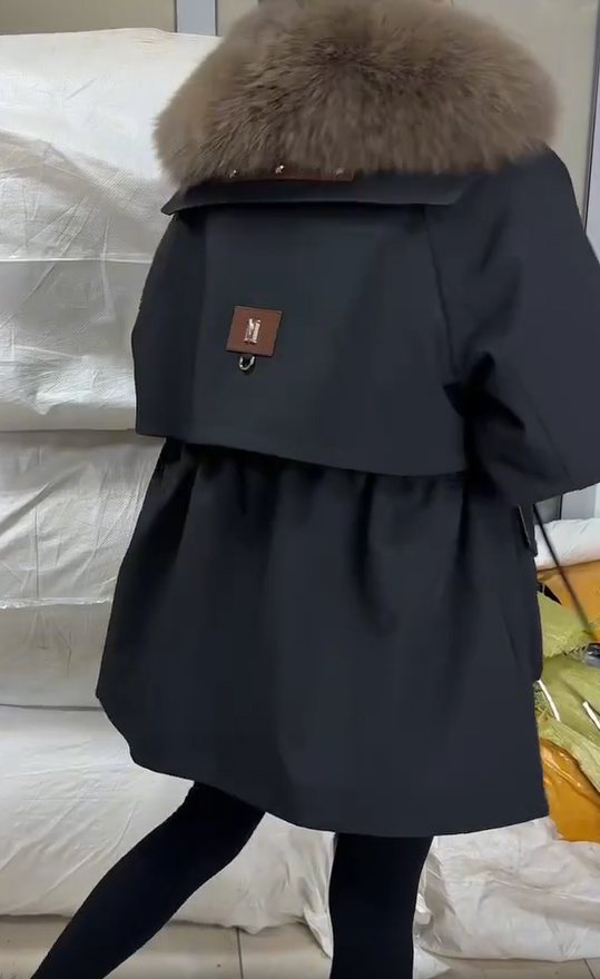 Mirella — Veste matelassée à col duveteux — Amielle Paris