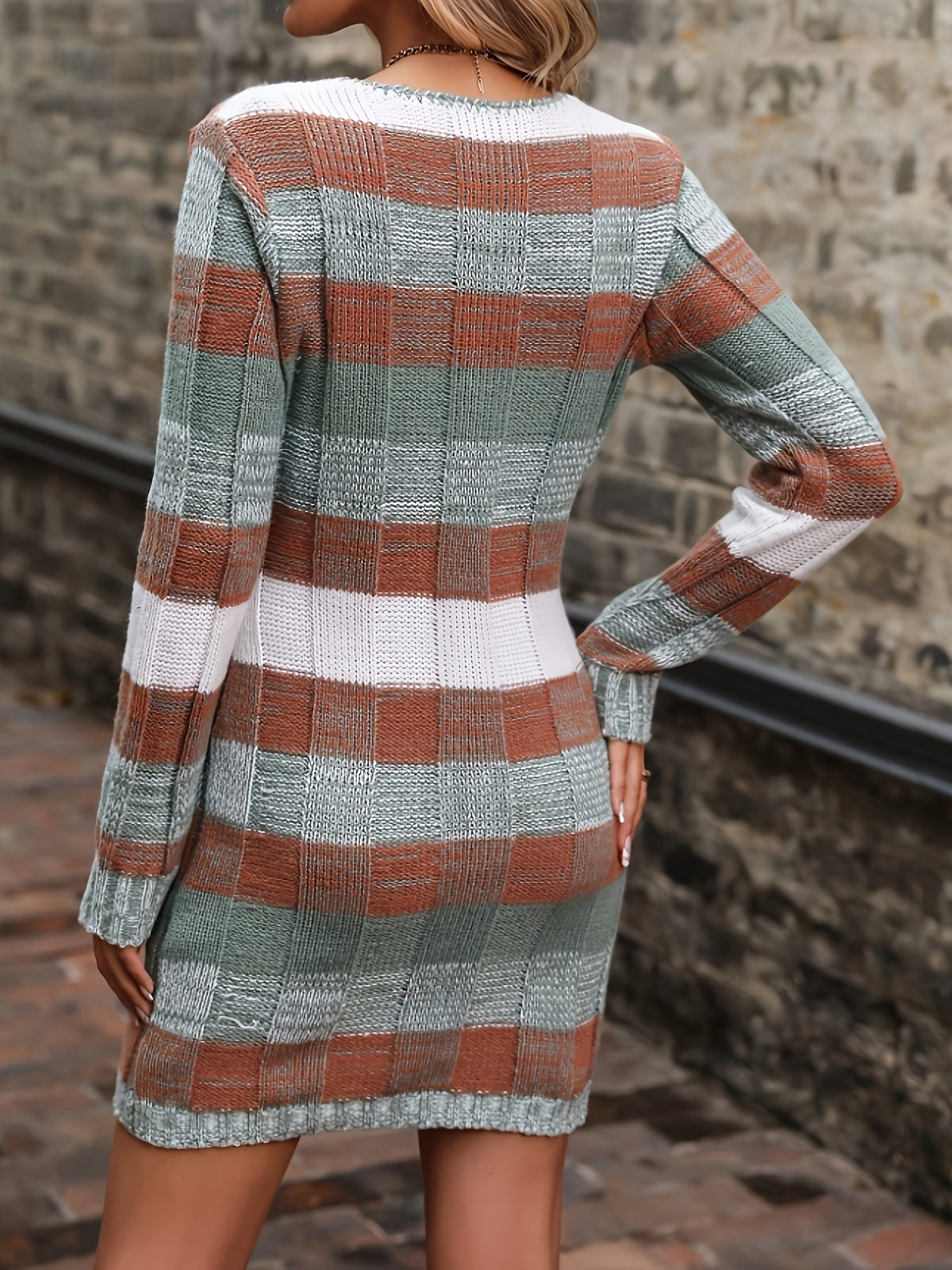 Fabienne | Robe courte en maille multicolore — Amielle Paris