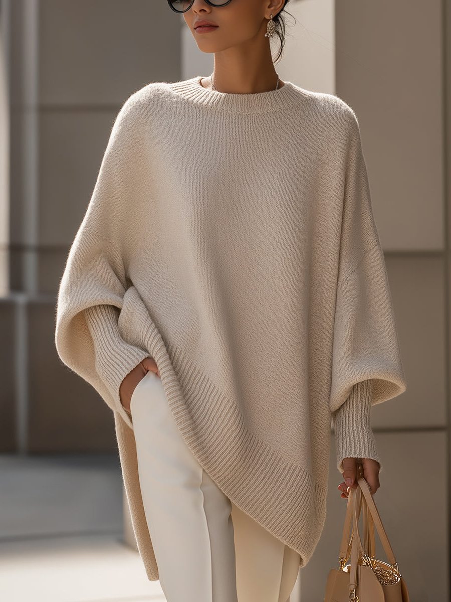 Pull poncho ample à manches chauve-souris — Amielle Paris
