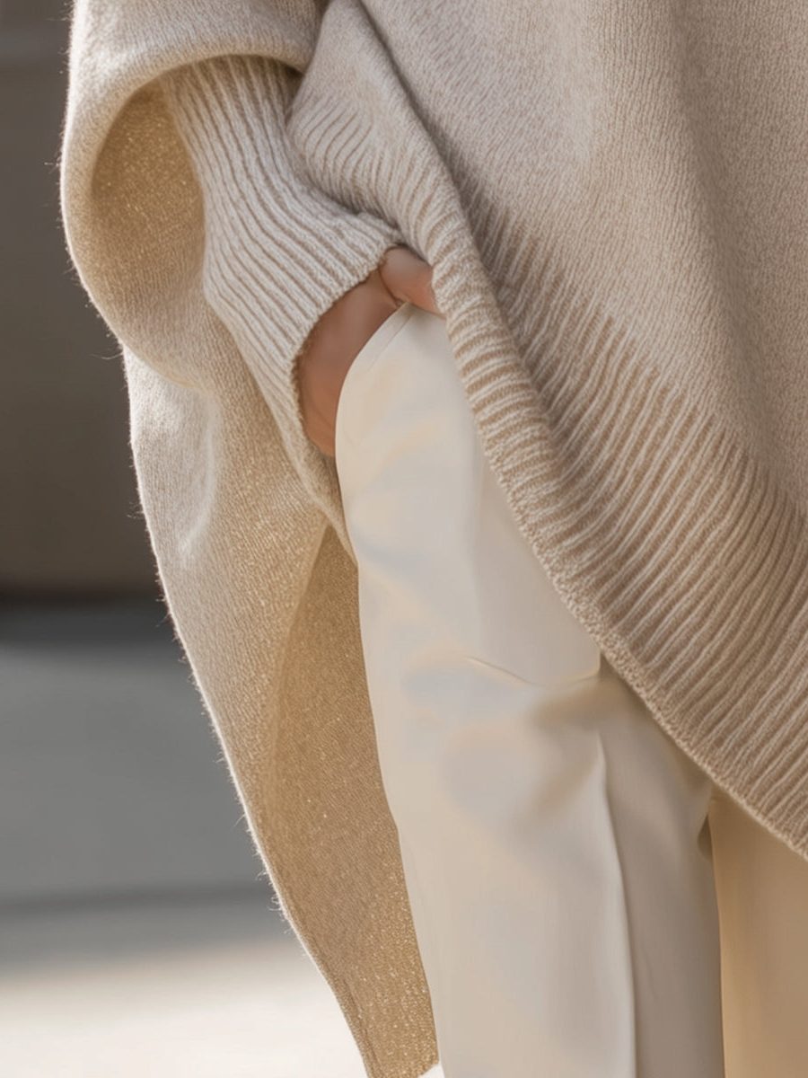 Pull poncho ample à manches chauve-souris — Amielle Paris